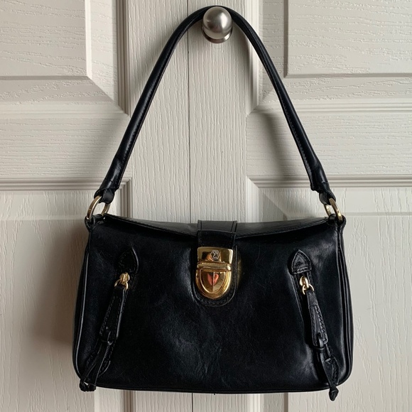 Valentina Black Leather Handbag - Picture 1 of 16